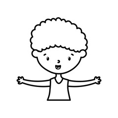 little boy infant cartoon character line style