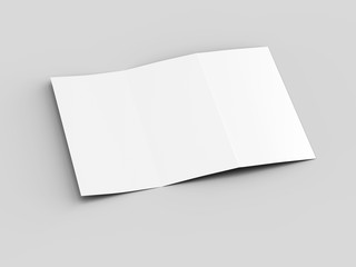 Brochure in A4 format folded to three - mockup. 3d illustration