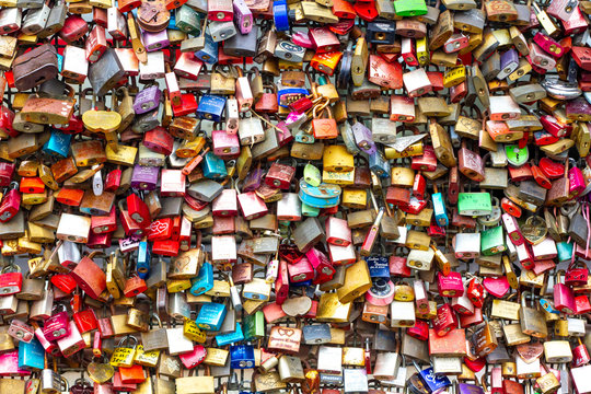 Wall of padlocks