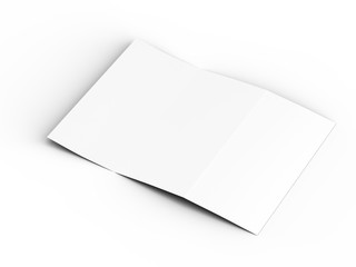 Brochure in A4 format folded to three - mockup. 3d illustration