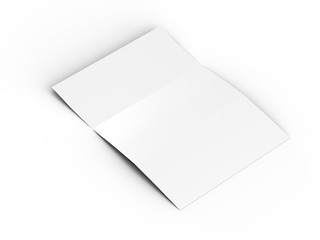Brochure in A4 format folded to three - mockup. 3d illustration
