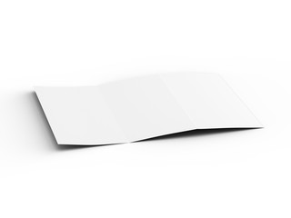 Brochure in A4 format folded to three - mockup. 3d illustration