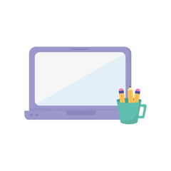 laptop computer and pencils education learning online