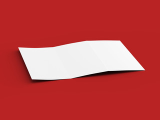 Brochure in A4 format folded to three - mockup. 3d illustration