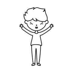 little boy infant cartoon character line style