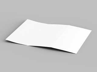 Brochure in A4 format folded to three - mockup. 3d illustration