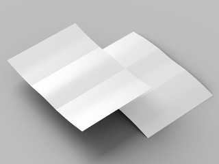Brochure in A4 format folded to three - mockup. 3d illustration