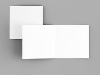 Fototapeta premium Brochure in square format folded to two - mockup. 3d illustration