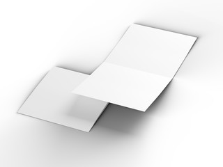 Brochure in square format folded to two - mockup. 3d illustration