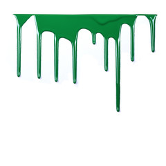  Colorful paint dripping isolated on a white background
