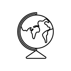 school globe geography learning online icon thick line