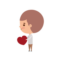 Isolated boy cartoon with heart vector design
