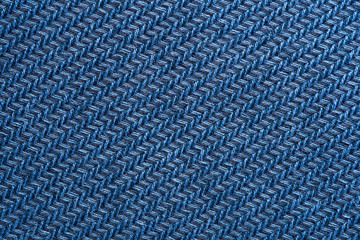 Blue Garment Fabric Texture. Close Up Fabric Background