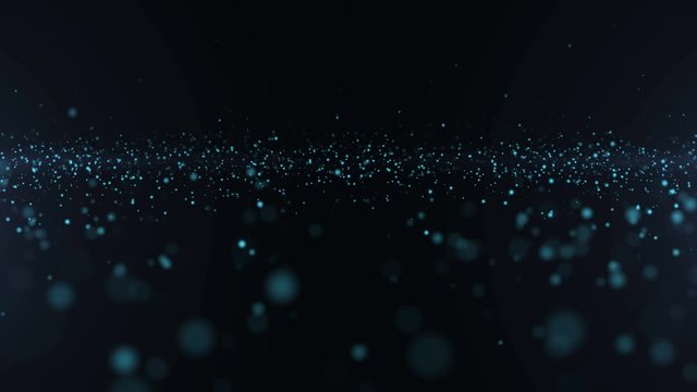 Blue Particles Background. Abstract Dust Particles. Loop