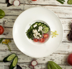 vegetable choban salad top view