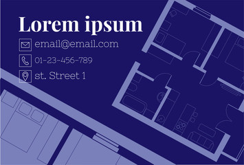 Construction project. Architectural drawing of an apartment layout
