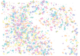 Festive color rectangle confetti background. Abstract frame confetti texture for holiday, postcard, poster, website, carnival, birthday, children's parties. Cover confetti mock-up. Wedding card layout