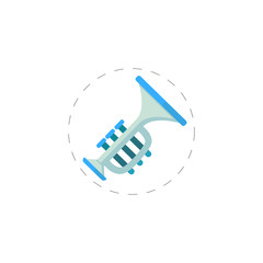 music trumpet iconcolorful vector flat icon for for mobile concept and web apps design.