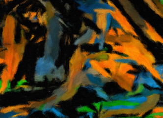 Abstract painting graphic fractal art. Creative template for decor backgrounds of covers, web banners, invitations or cards. Surreal bright print in digital oil and acrylic mixed impressionism style.