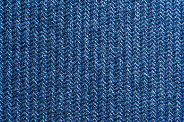 Blue Garment Fabric Texture. Close Up Fabric Background
