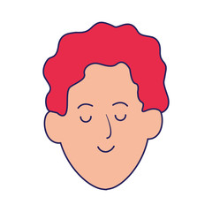 man face icon, flat design