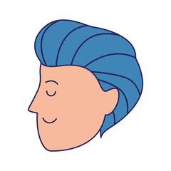 profile of cartoon man face icon