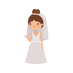 Bride cartoon with wedding dress vector design