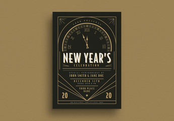 Art Deco New Year Event Flyer Layout