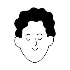 man face icon, flat design