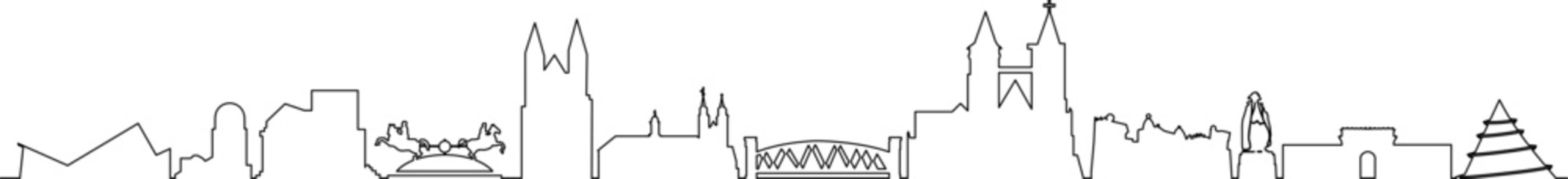 Magdeburg City Skyline Vector Silhouette