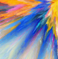 Abstract colorful stripes. Digital design painting impressionism artwork. Hand drawn artistic pattern. Modern art. Good for printed pictures, postcards, posters or wallpapers and textile printing.