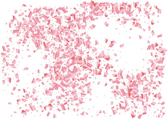 Festive pink rectangle confetti background. Abstract frame confetti texture for holiday, postcard, poster, website, carnival, birthday, children's parties. Cover confetti mock-up. Wedding card layout