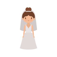 Bride cartoon with wedding dress vector design