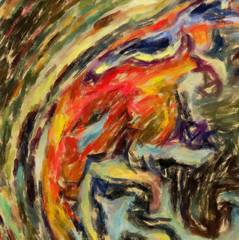 Abstract colorful stripes. Digital design painting impressionism artwork. Hand drawn artistic pattern. Modern art. Good for printed pictures, postcards, posters or wallpapers and textile printing.