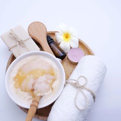 Composition with spa treatments on a white background-Image