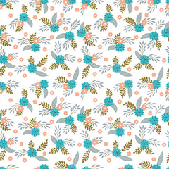 Fototapeta na wymiar seamleass pattern : Beautiful Small Vintage Floral Seamless Pattern in design ,for print on fabric textile , book cover , packaging , wedding invitation