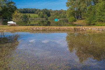 Écromagny, France - 10 11 2019: pond Pellevin