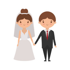 Obraz na płótnie Canvas Couple of bride and groom avatar design