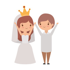 Couple of bride and groom avatar design