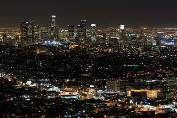 Fototapeta na wymiar Los Angeles Downtown by night