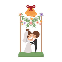 Couple of bride and groom avatar design