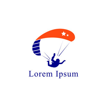 paragliding logo with text space for your slogan / tag line, vector