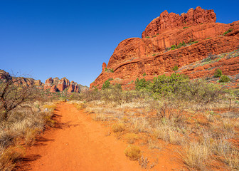 The trail by Bell Rock in Sedona, Arizona
