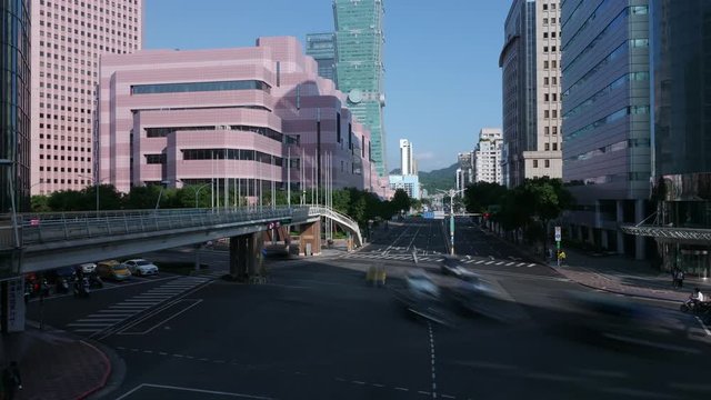  Intense traffic at rush hour in Taipei downtown. 4K hyperlapse