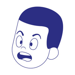 scared man icon, flat design