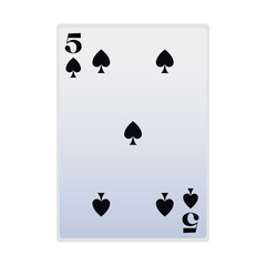 five of spades card icon, flat design