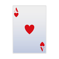 ace of of hearts card icon, flat design