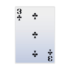 three of club card icon, flat design