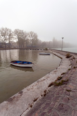 Lonely boats at lake Balaton
