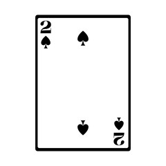 two of spades card icon, flat design
